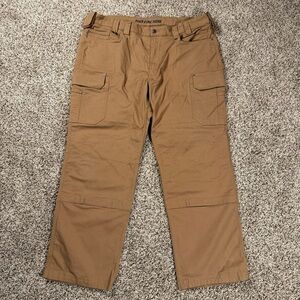Duluth Flex Fire Hose Ultimate Cargo Pants Brown Size 44x32 Knee Pad Pouches